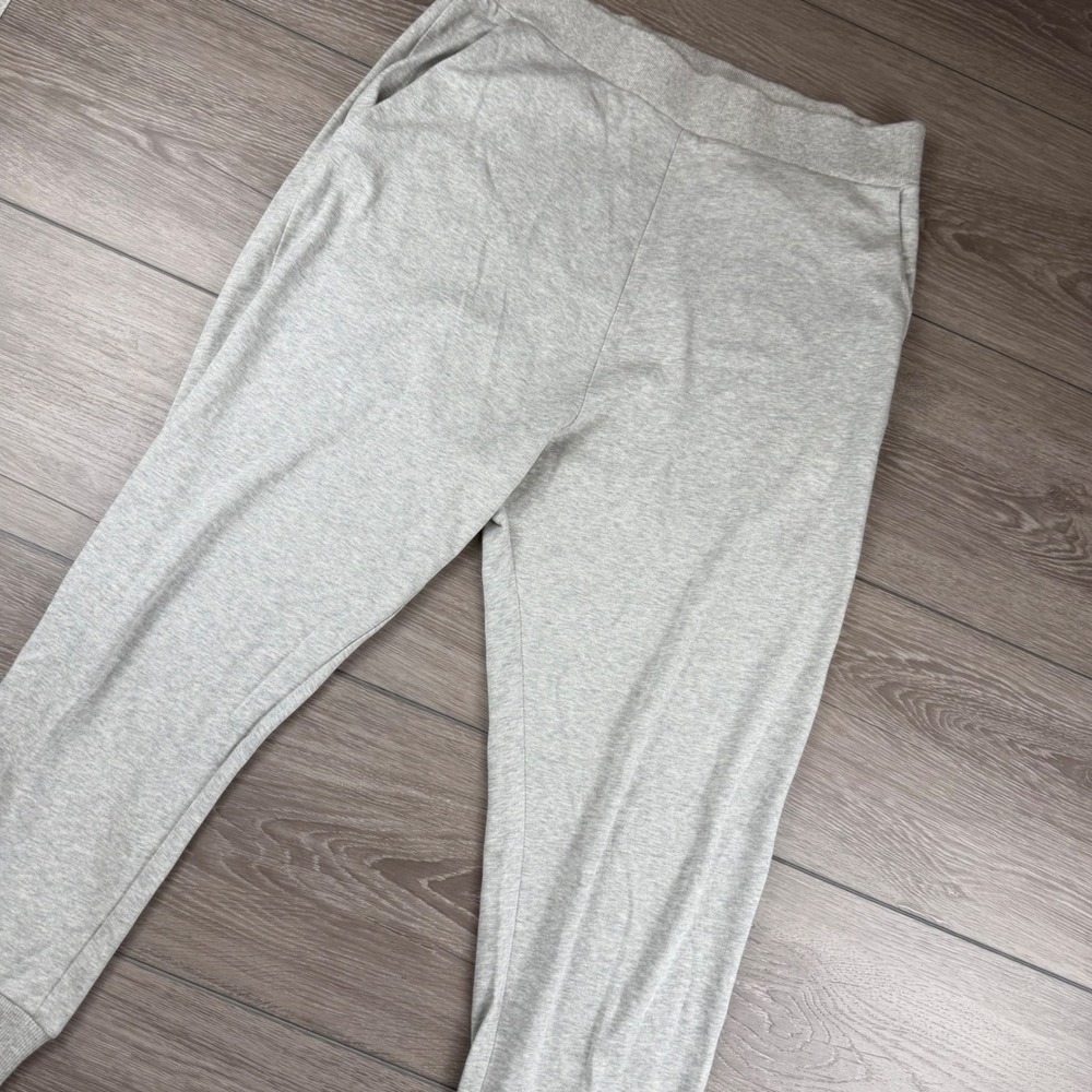 COS Womens Jogger Pants 100% Cotton Elastic Waist Heather Gray Medium